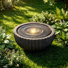 Lucktree 17.5"/18" Round Outdoor Water Fountain with 6 LED Lights