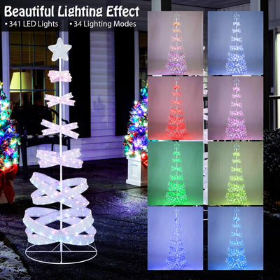 Lucktree 7 FT Lighted Spiral Christmas Tree