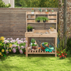 Lucktree Garden Potting Bench Table, Large Workbench Table with Shelves, 43.5"x19.5"x 60.5"