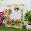 Lucktree Raised Garden Bed with Sided Trellis & Hanging Roof, Wood Planter Box, 44”x14”x45” (L x W x H)