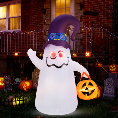 Lucktree 6 FT Halloween Inflatable Cute Ghost with Jack-O-Lantern