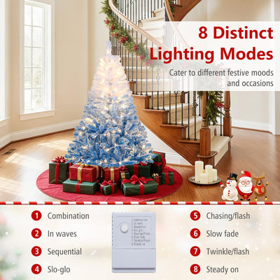 Lucktree Pre-Lit Snow Flocked Christmas Tree | Artificial Hinged Xmas Full Tree