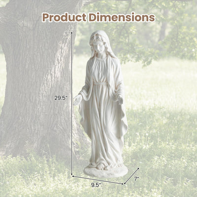 Lucktree Virgin Mary Garden Statue 29.5" | Blessed Mother Outdoor Religious Statue with Serpent