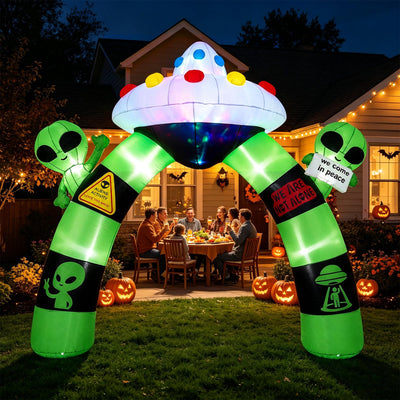 9.8 FT/ 300 CM Alien Halloween Inflatable Archway w/ Lights