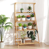 Lucktree Plant Stand Indoor Outdoor - Bamboo 3-Tier Hanging Tall Ladder Flower Pot Display Organizer Rack