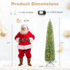 5ft/6ft/7ft/8ft/9ft/ Pre-Lit Pencil Christmas Tree, Slim Artificial Xmas Tree