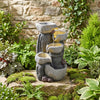 Lucktree 5-Tier Outdoor Water Fountain with Lights