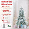 Lucktree 6/7/8 ft Pre-Lit Snow Flocked Christmas Tree, Artificial Hinged Xmas Tree with 661/1119/1447 PVC & PE Tips