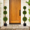Lucktree 4ft Artificial Boxwood Topiary Ball Tree, Faux Potted Plants Cypress Tree with Weighted Pot