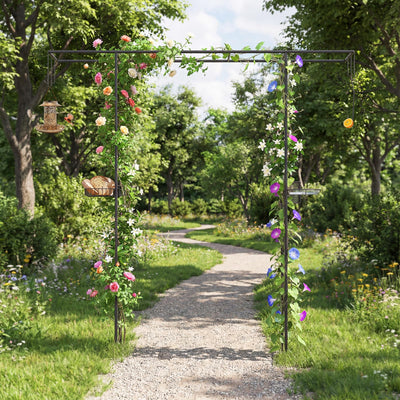 Lucktree 84'' Garden Arbor with Bird Feeding Station