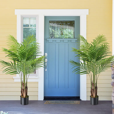 Lucktree 4.2FT Tall Artificial Palm Tree with 12 PEVA Leaves (2 Pack)