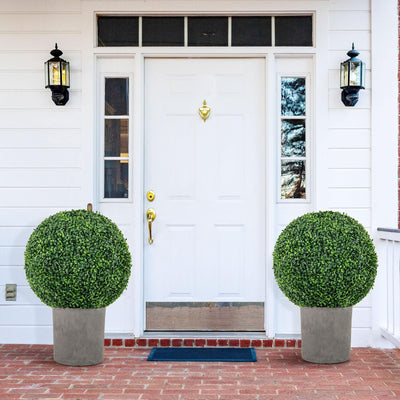 Lucktree 2 PCS 20 Inch Artificial Plant Topiary Ball, Round Faux Boxwood Balls Outdoor