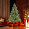 Lucktree 7ft Pre-Lit Artificial Christmas Tree, Hinged Full Xmas Pine Tree with 340 Warm White LED Lights