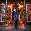 Lucktree 6.3 FT Animated Halloween Standing Talking Witch with Skull