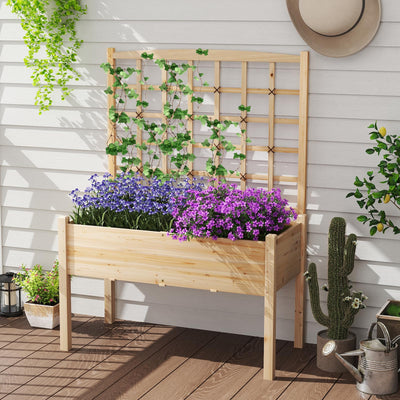 Lucktree Raised Garden Bed with Trellis