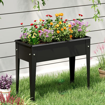 Lucktree Metal Raised Garden Bed with Legs(24”x11”x18”)