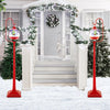 Lucktree 68 Inch Musical Christmas Street Lamp, Festive Lamp Post w/Sound-Activated Snow Globe Lantern