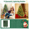 Lucktree Pre-Lit Artificial Christmas Tree, Hinged Xmas Tree with Warm-White & Multi-Color LED Lights