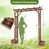 Lucktree 87in Tall Wooden Garden Arbor with Planter Boxes & Hanging Roof