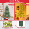 Lucktree 6.5ft / 7.5ft Simulated Artificial Cypress Xmas Tree with Warm-White Fairy LED Lights