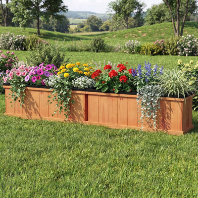 Lucktree Outdoor Raised Garden Bed 28” x 10” x 10” Pine Wood Planter Box