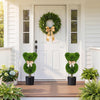 Lucktree 2 Pcs Bear Topiary Trees with Pots 24.5" Decorative Artificial Animal Shrubs