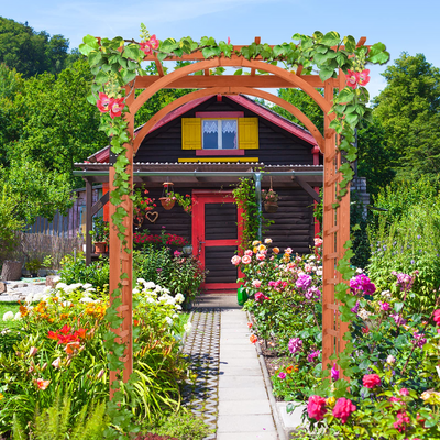 Lucktree 85 inches Garden Arbor, Wooden Wedding Arches Structure