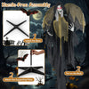 Lucktree 8.2 FT Halloween Standing Witch, Poseable Halloween Animatronic Prop with Light up Eyes