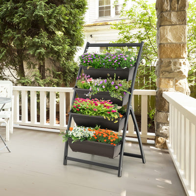 Lucktree 2 Pcs 4.1FT Vertical Raised Garden Bed, 4-Tier Elevated Planter Box