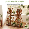 Lucktree Wood Plant Stand, 5-Tier 10 Potted Trapezoid Plant Holder Rack for Multiple Plants