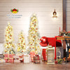 Lucktree 3' 4' 5' Pre-Lit Snow Flocked Christmas Tree Set of 3 | Holiday Seasonal Decor