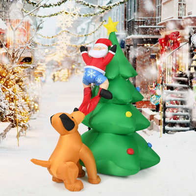 Lucktree Inflatable Christmas Tree, Inflatable Santa Claus Climbing Tree