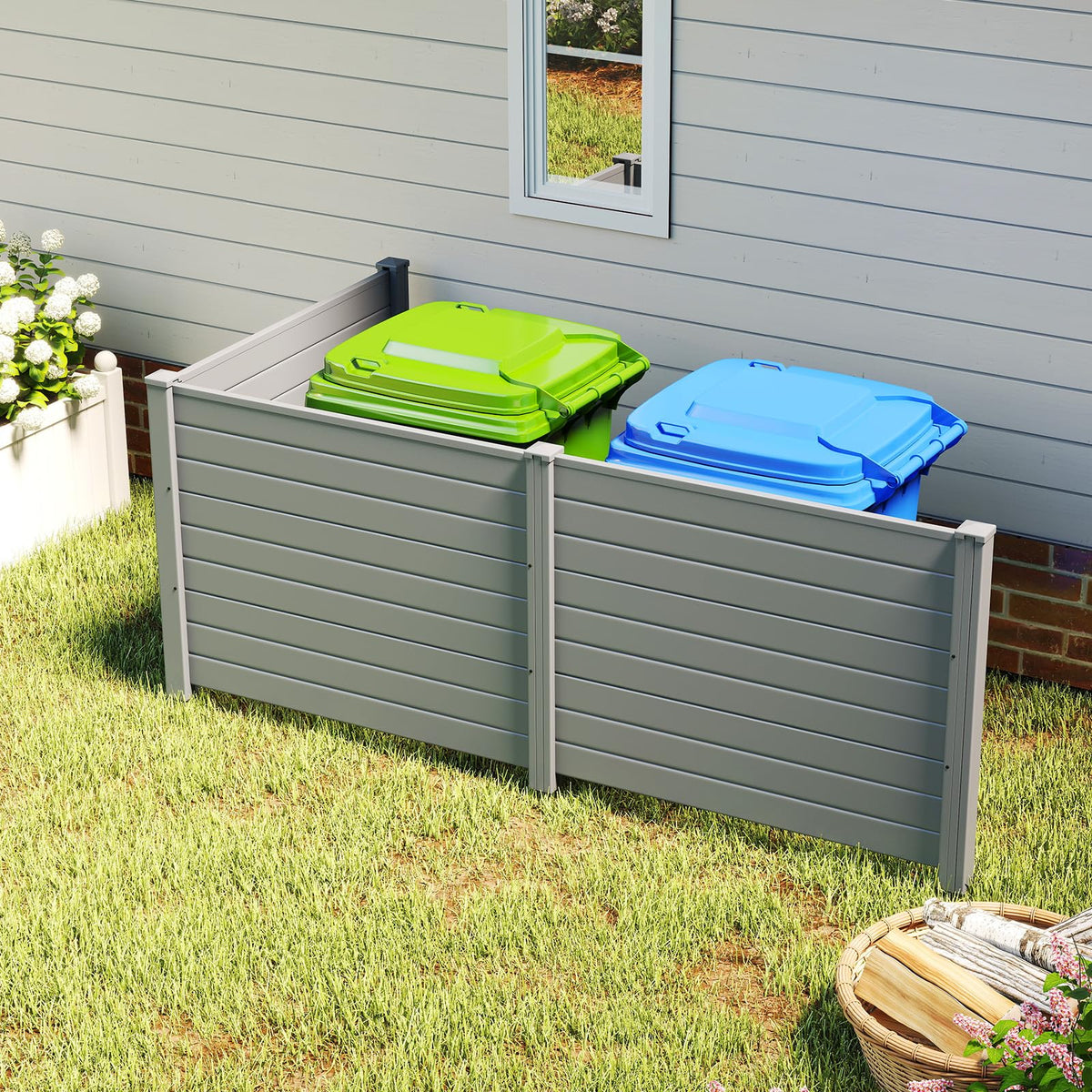 Lucktree No-Dig Air Conditioner Fence with Metal Stakes 48''W x 36''H