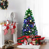 Lucktree 4ft Pre-Lit Fiber Optic Christmas Tree Artificial Xmas Full Tree with Colorful Snowflake LED Lights