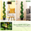 Lucktree 4FT Pre-Lit Artificial Spiral Boxwood Topiary Tree w/ 100 LED Lights, Nursery Pot, Indoor Outdoor Home Front Porch Holiday Decoration