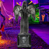 Lucktree 5.5 FT Halloween Animated Praying Angel Statue with Light Up Eyes & Shaking Wings