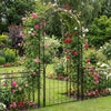 Lucktree 84'' Garden Arbor with Gate for Backyard Lawn
