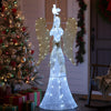 Lucktree 5.5 FT Christmas Lighted Angel 3D Pre-lit Halo Angel with Pigeon