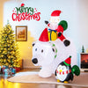 Lucktree 7FT Christmas Inflatables, LED Lighted Xmas Inflatable Polar Bear with Shaking Head, Santa & Penguin