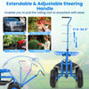 Lucktree Garden Cart, 4-Wheel Gardening Workseat with Storage Basket
