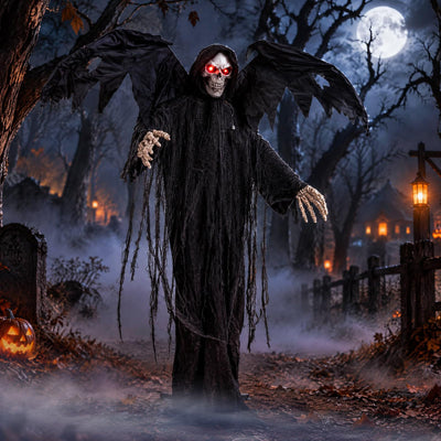 Lucktree 5.5 FT Halloween Life Size Animatronics Grim Reaper