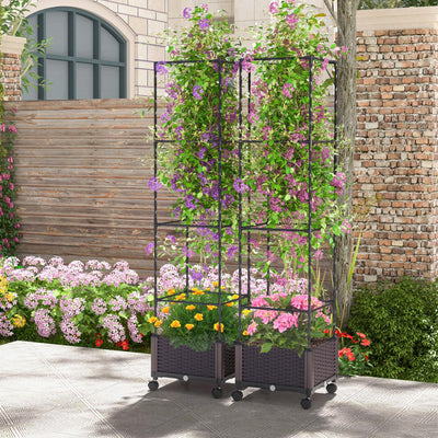 Lucktree Raised Garden Bed with Tomato Cages, 67” Adjustable Height