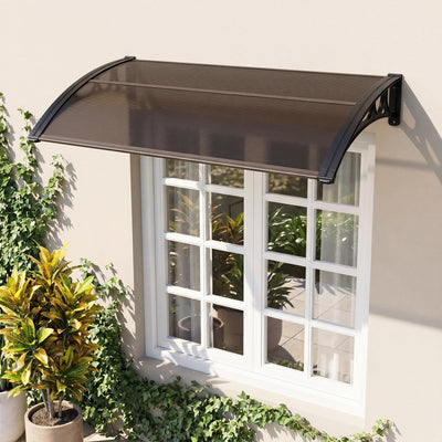 Lucktree 30" x 39" Window Awning with Hollow Sheet for Rain Snow Sunlight Protection