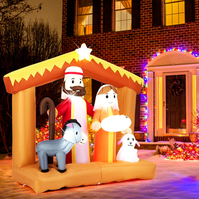 Lucktree 6 FT Christmas Inflatables Nativity Scene Outdoor Decoration