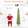 5ft/6ft/7ft/8ft/9ft/ Pre-Lit Pencil Christmas Tree, Slim Artificial Xmas Tree
