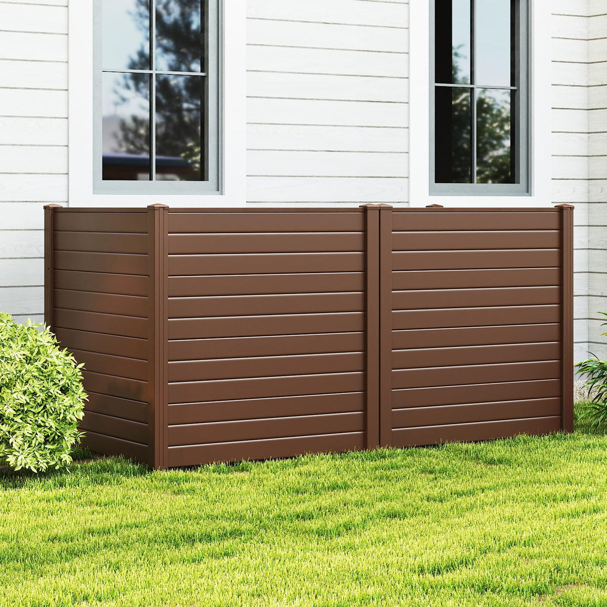 Lucktree Air Conditioner Fence 2/4 Panels - 48''W x 48''H Outdoor Privacy Screen with Upgraded Metal Stakes