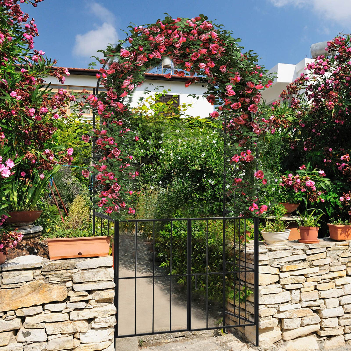 Lucktree Garden Arbor Trellis with Door
