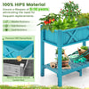 Lucktree HIPS Raised Garden Bed, Elevated Planter Box w/Legs, Storage Shelf, Drain Holes
