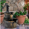 Lucktree 2-Tier Water Fountain Outdoor for Garden Patio Backyard, Plastic