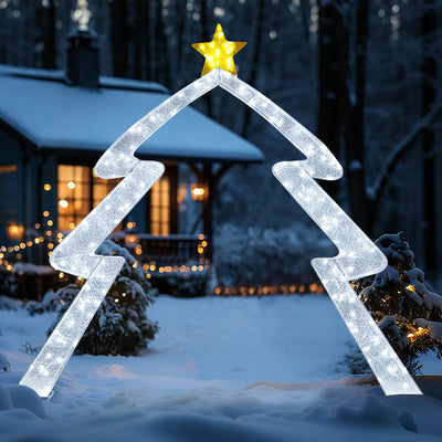 Lucktree 8.8 Feet Christmas Tree-shaped Archway with Top Star